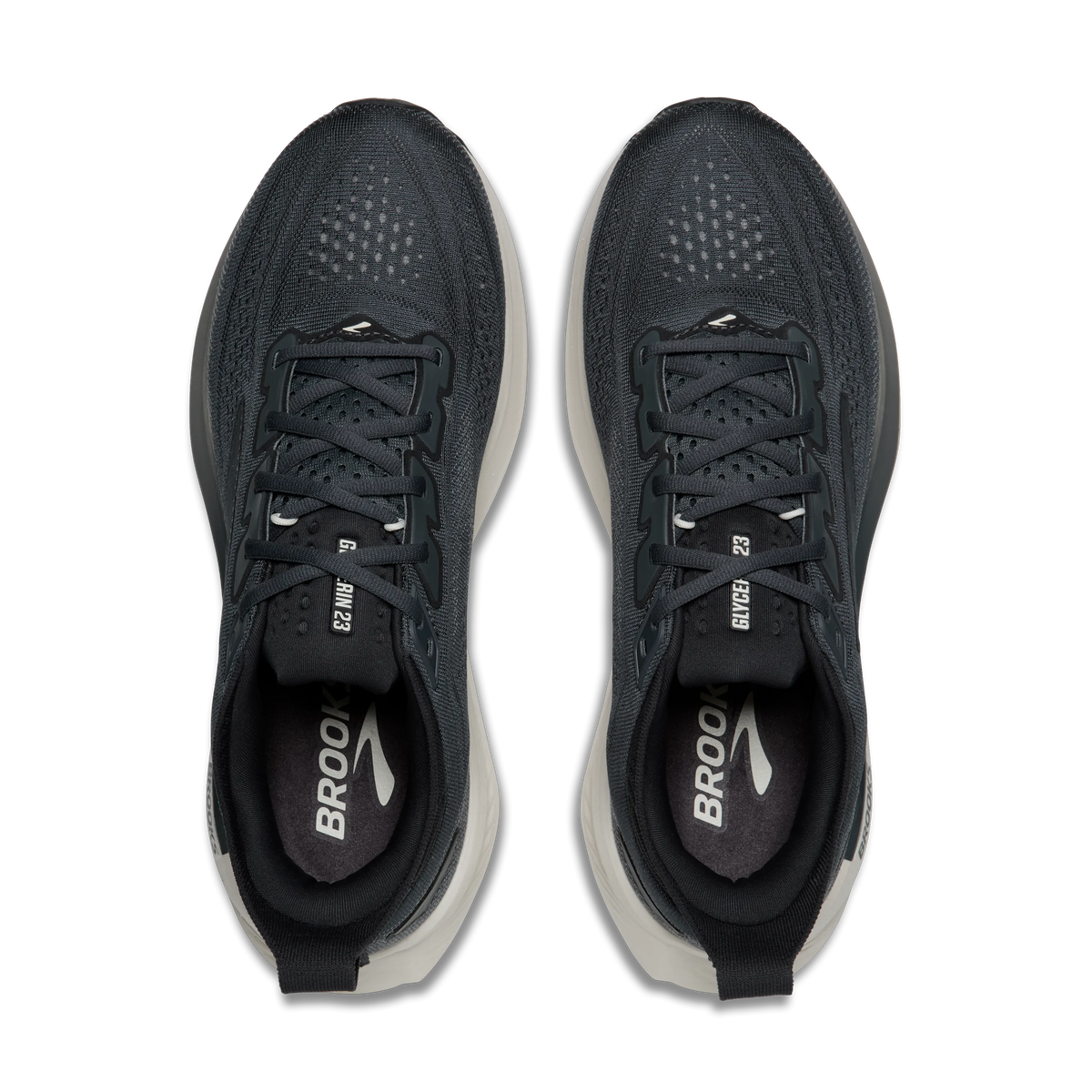Brooks Glycerin 23 men's running shoe in Turbulence/Ebony/Clear, top view (image 4).