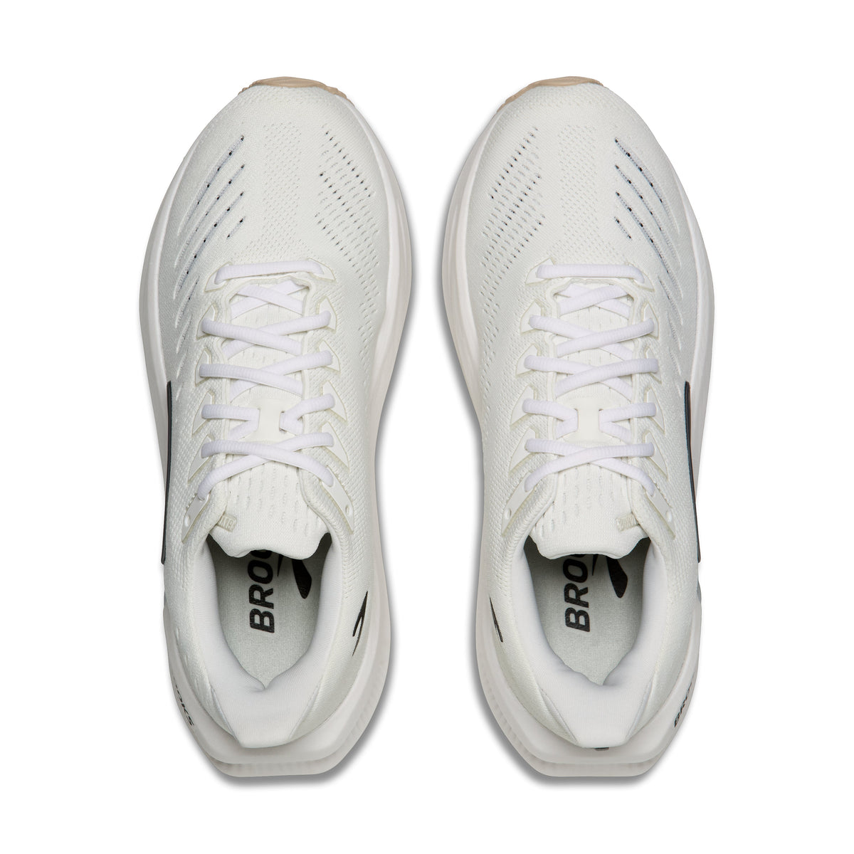 Men's Brooks Glycerin Max 2. White upper. White midsole. Top view.