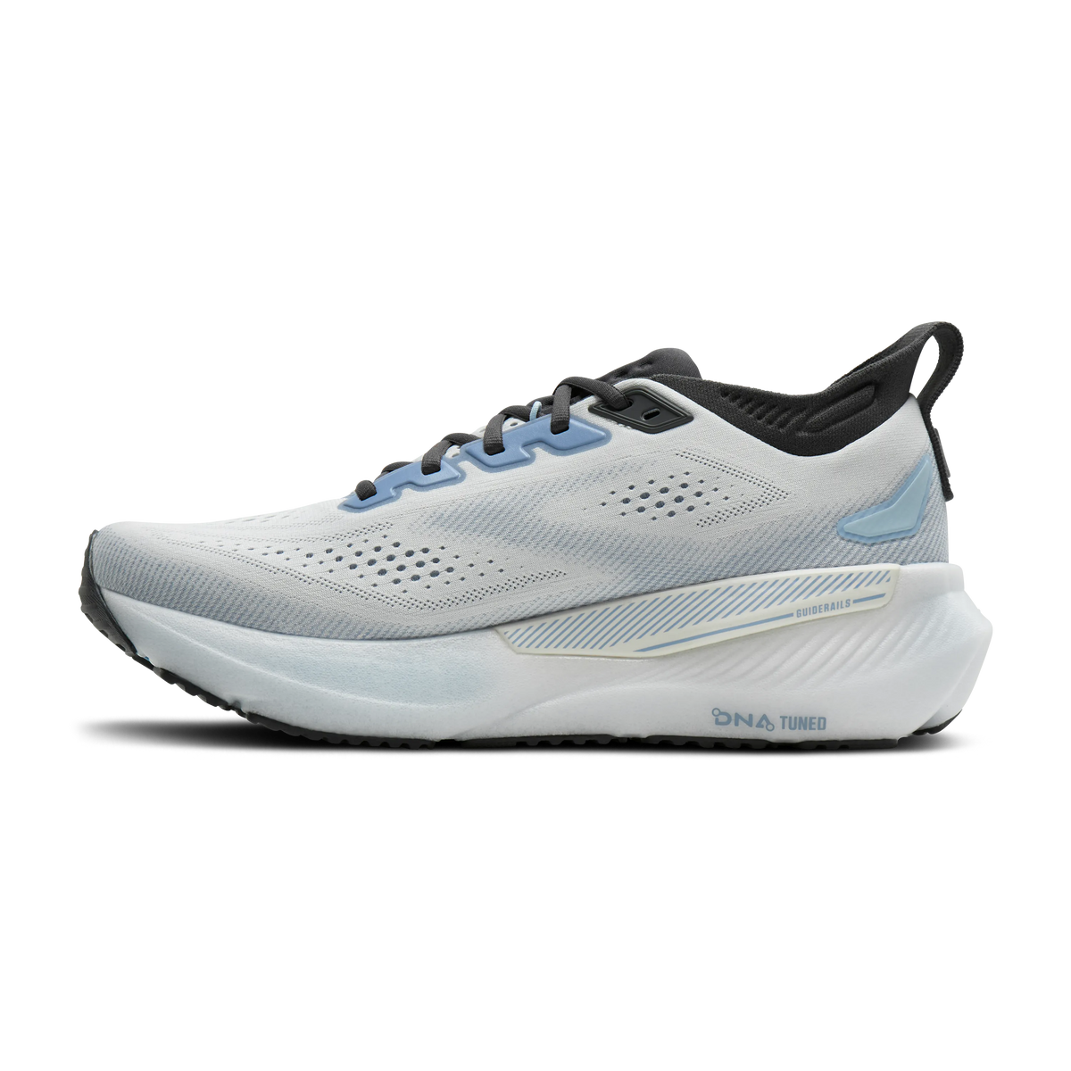 Brooks Glycerin GTS 23 men's stability running shoe in White/Rain/Baltic Sea, medial view (image 3).