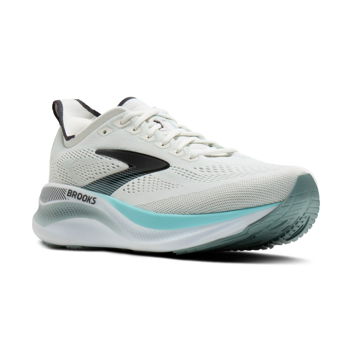 Men's Brooks Adrenaline GTS 26. White upper. White midsole. Lateral view.