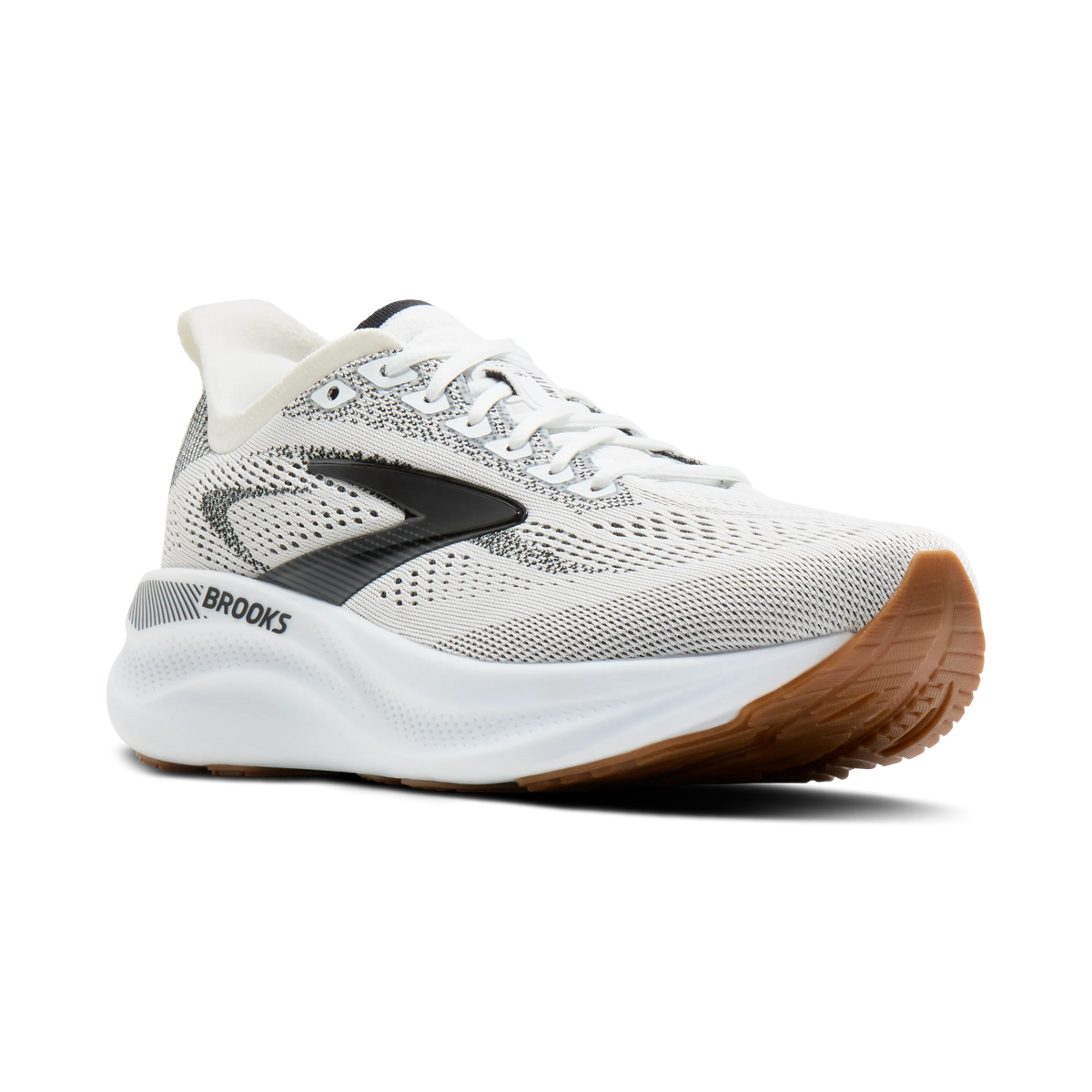 Men's Brooks Adrenaline GTS 26. White upper. White midsole. Lateral view.