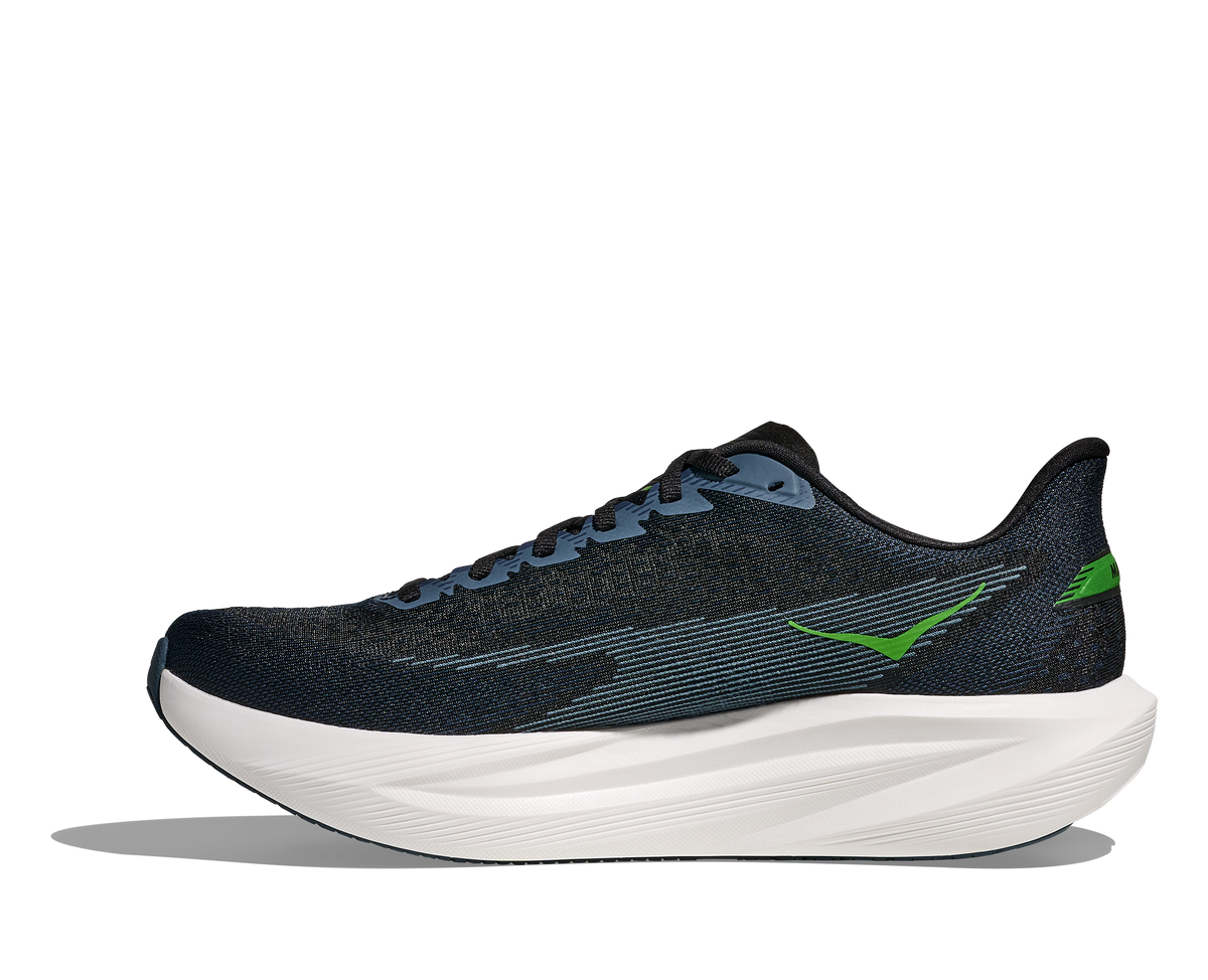 Men's HOKA Mach 7 in Varsity Navy/Faded Navy, medial view.