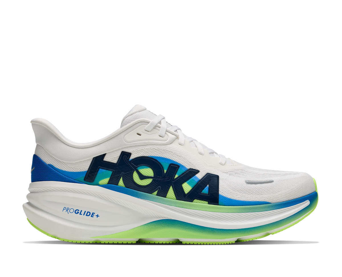 Men's HOKA Clifton Pro in Frost/Virtual Blue, lateral detail view.