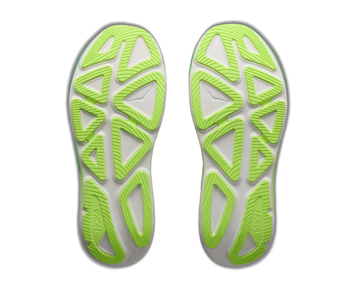 Men's HOKA Clifton Pro in Frost/Virtual Blue, outsole view.