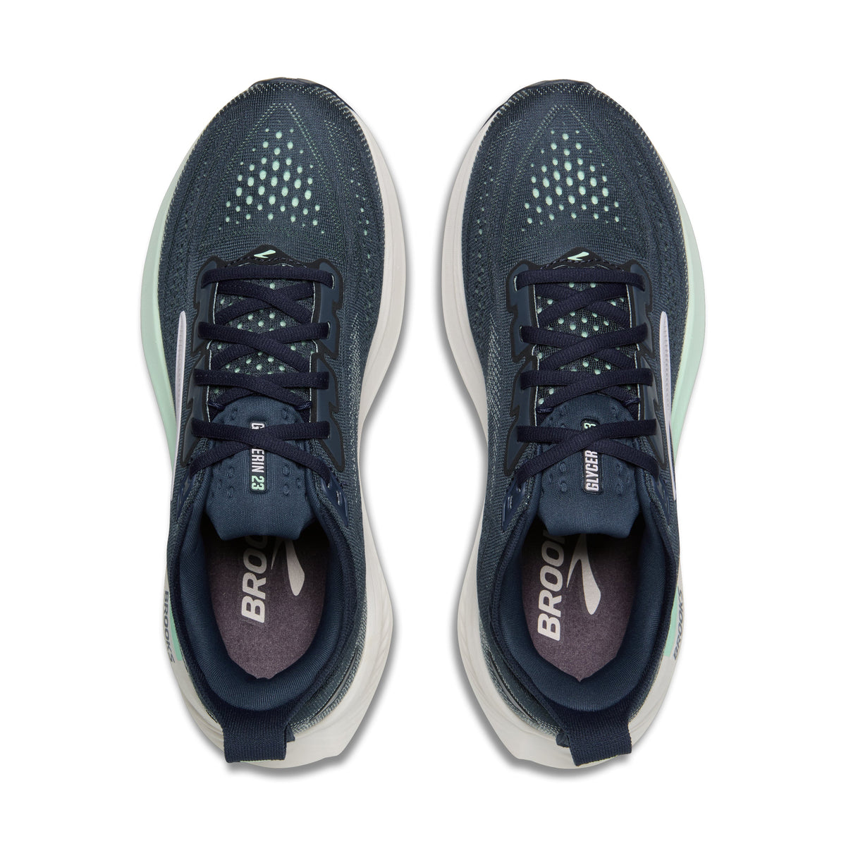 Brooks Glycerin 23 women's running shoe in Spellbound/Yucca/Pink, top view (image 4).