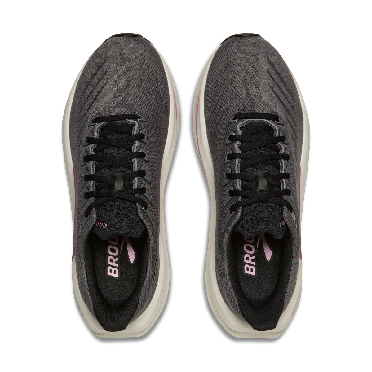 Women's Brooks Glycerin Max 2. Grey upper. White midsole. Top view.