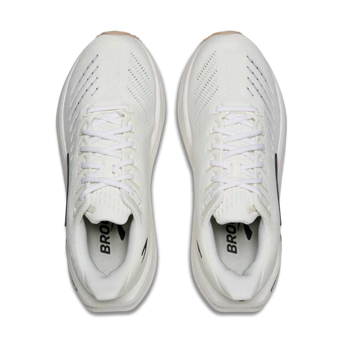 Women's Brooks Glycerin Max 2. White upper. White midsole. Top view.