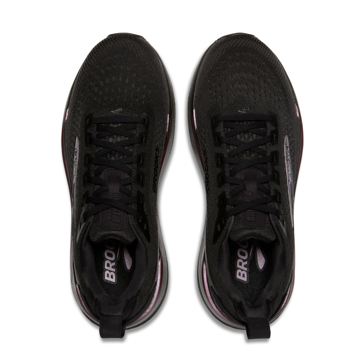 Women's Brooks Ghost Max 4. Black upper. Black midsole. Top view.