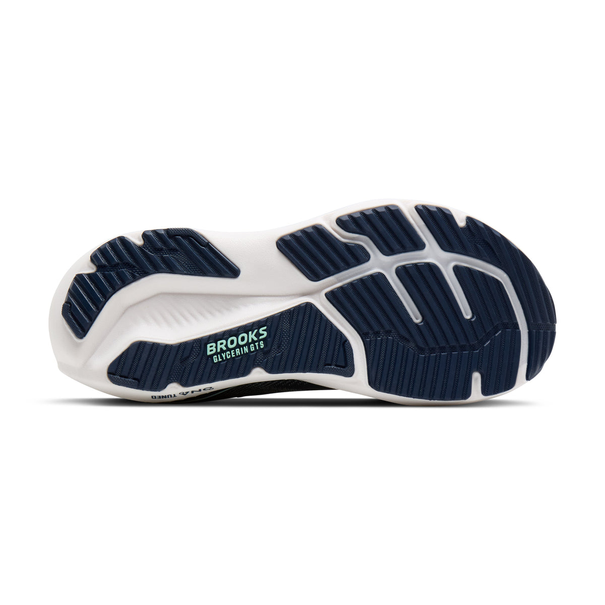 Brooks Glycerin GTS 23 women's stability running shoe in Spellbound/Yucca/Pink, bottom view (image 5).