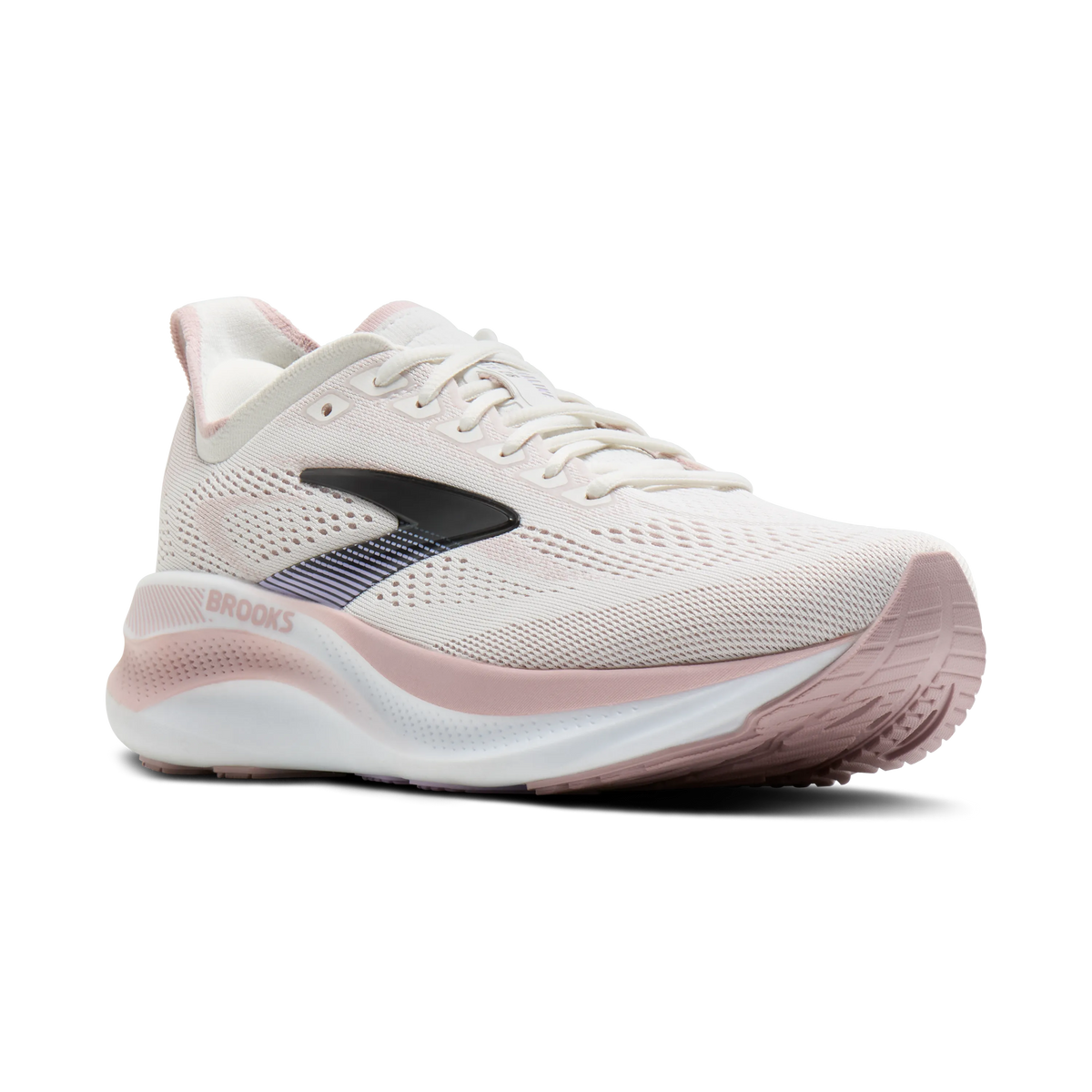 Women's Brooks Adrenaline GTS 26. White upper. White midsole. Lateral view.