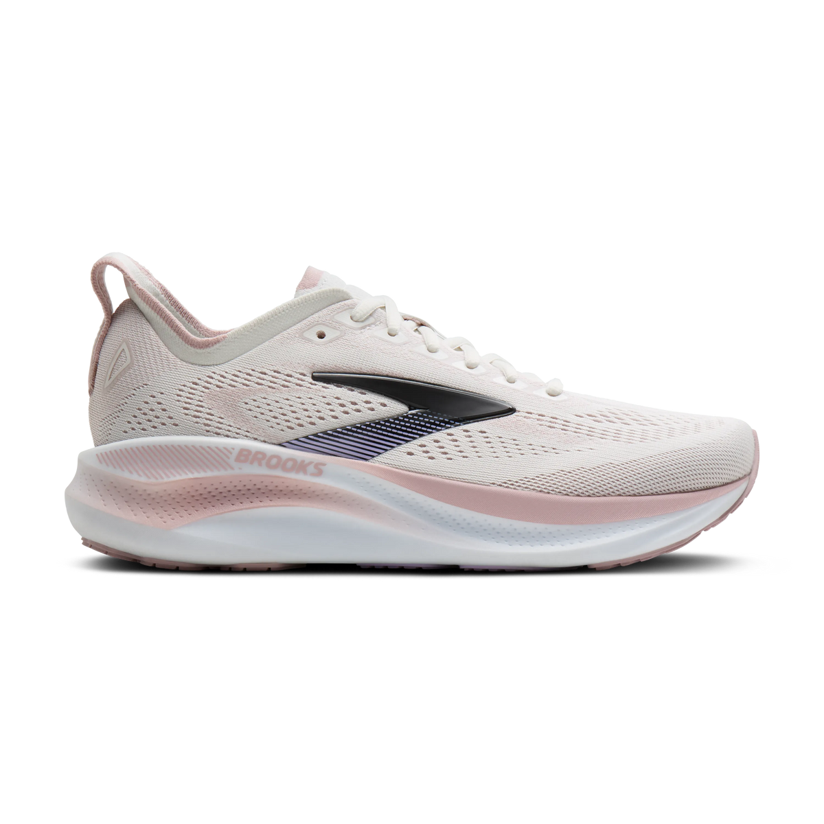 Women's Brooks Adrenaline GTS 26. White upper. White midsole. Lateral view.