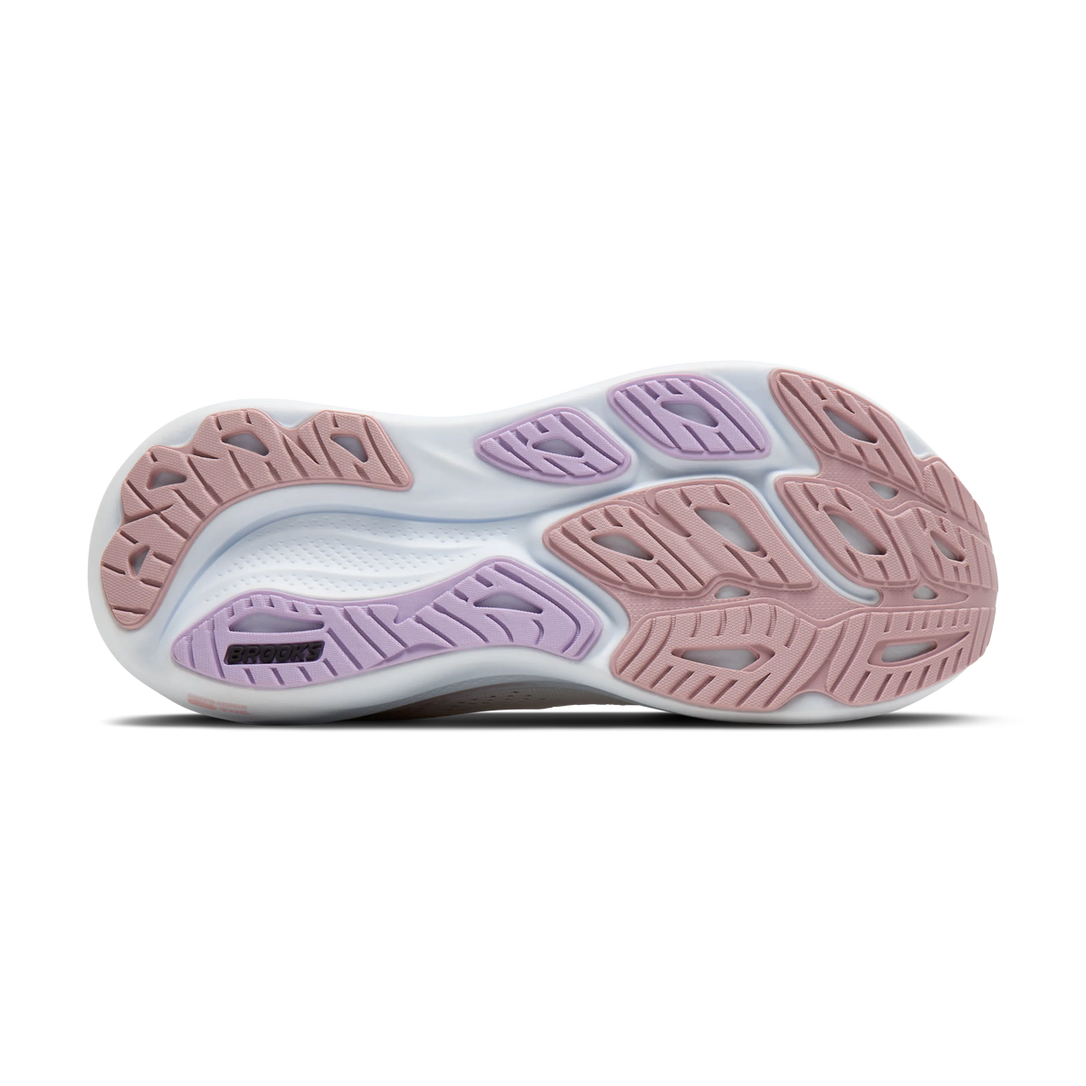 Women's Brooks Adrenaline GTS 26. White upper. White midsole. Bottom view.