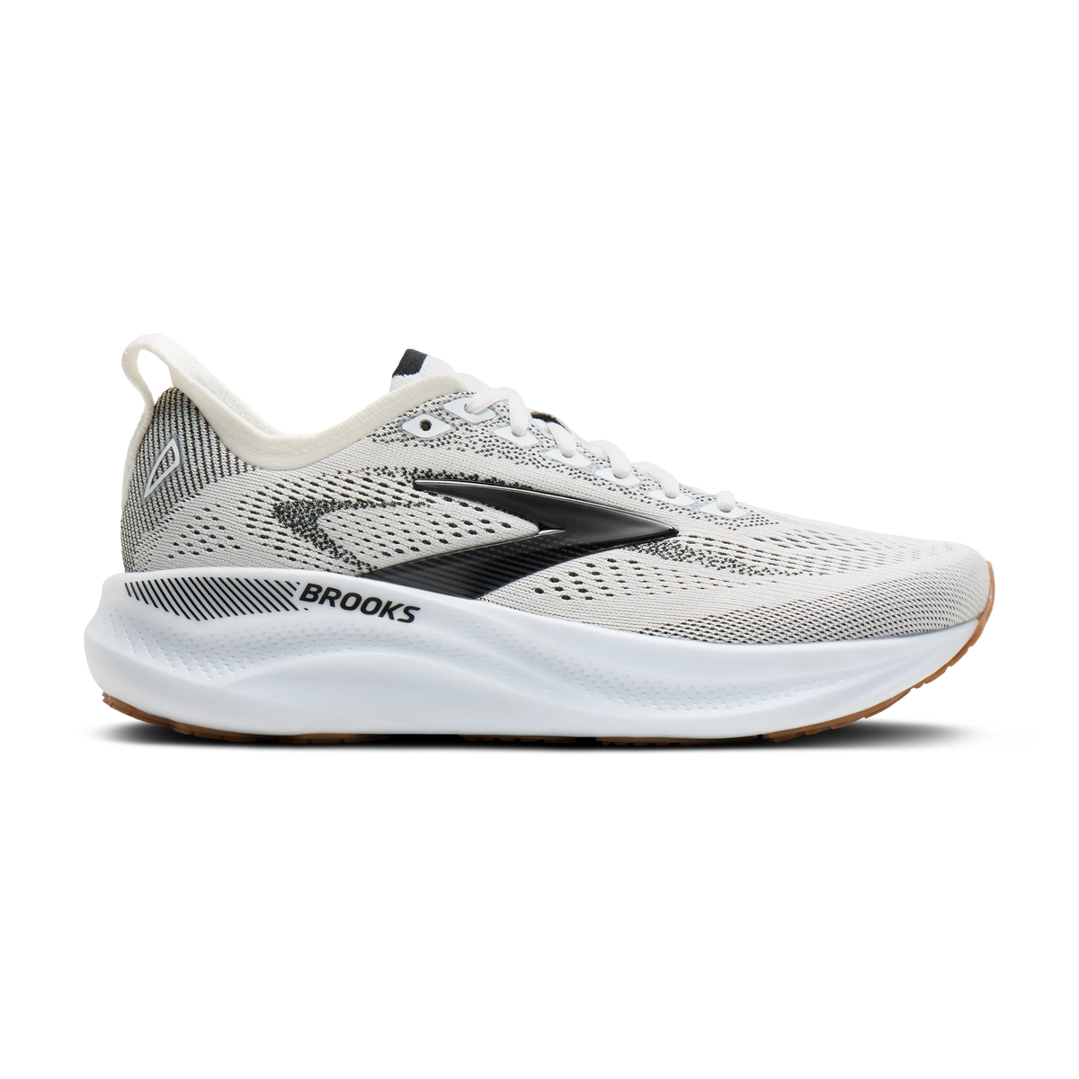 Women's Brooks Adrenaline GTS 26. White upper. White midsole. Lateral view.