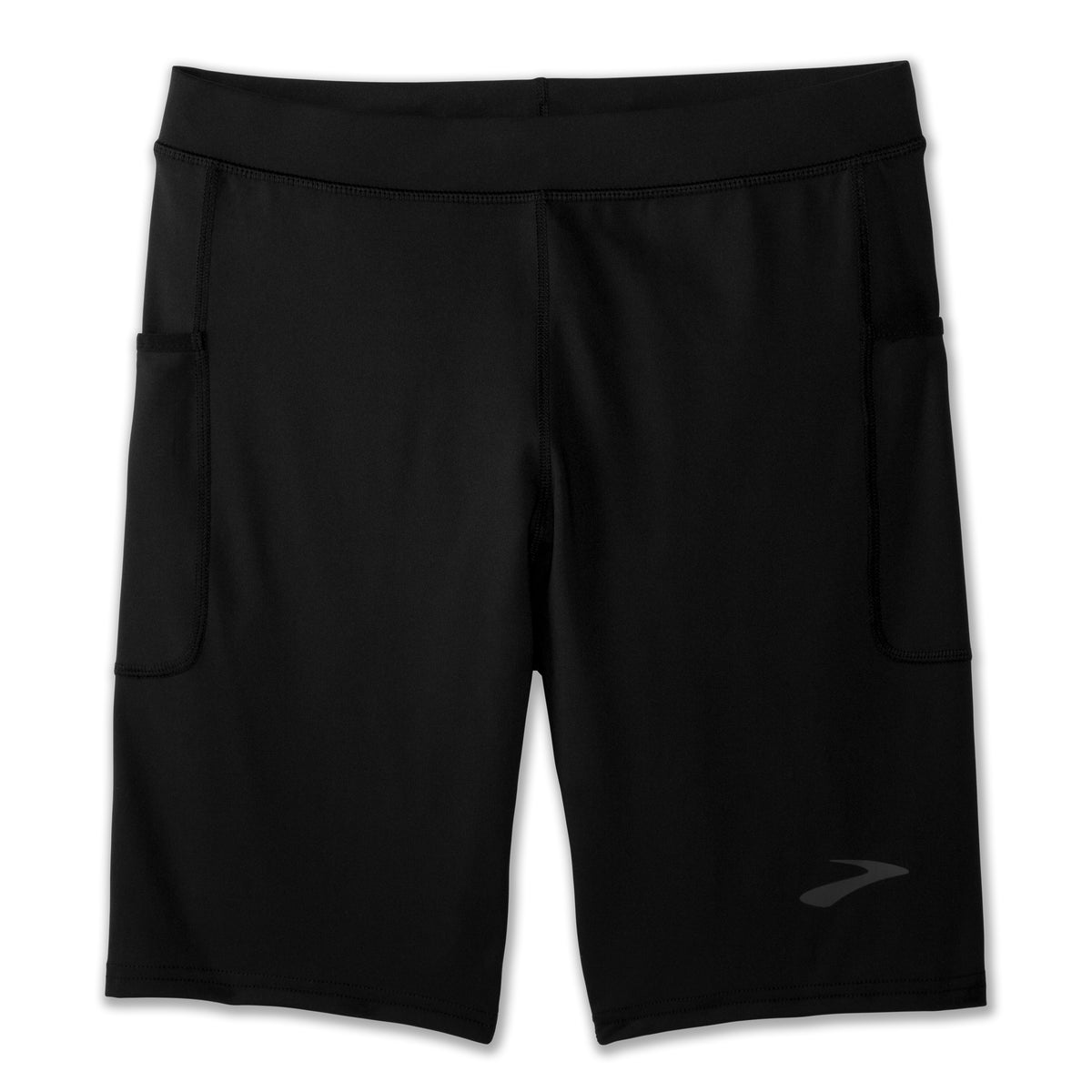 Men's Brooks Source 9" Tights. Black. Front view.
