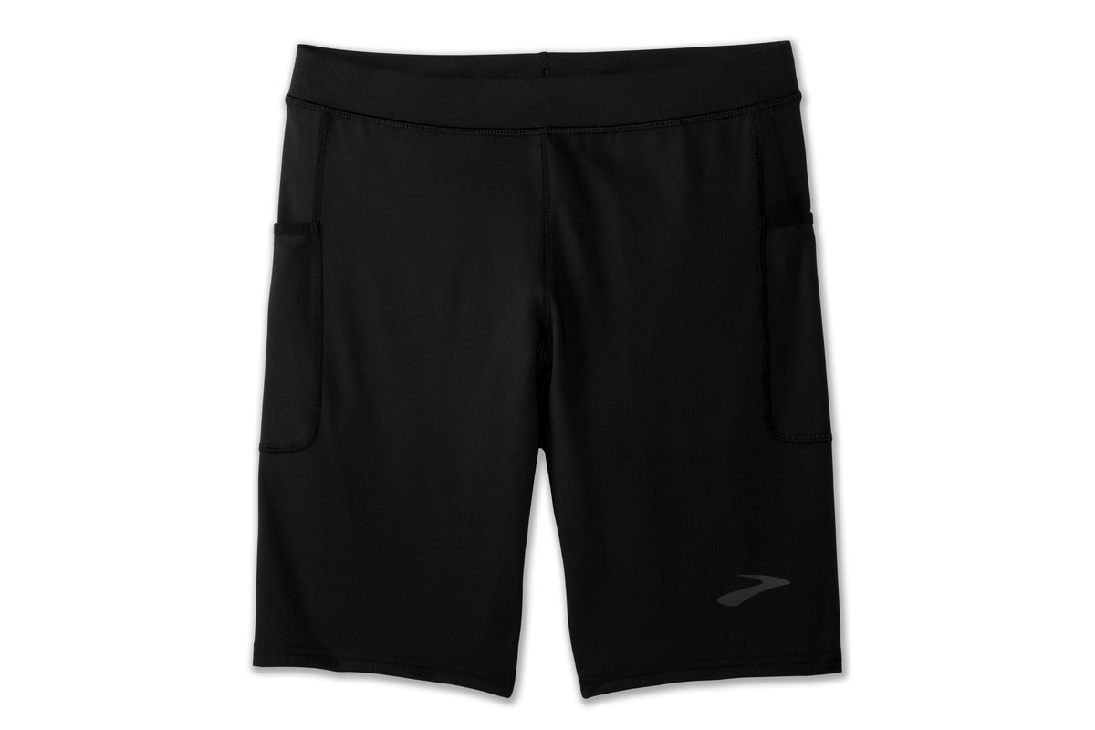 Men's Brooks Source 9" Tights. Black. Front view.