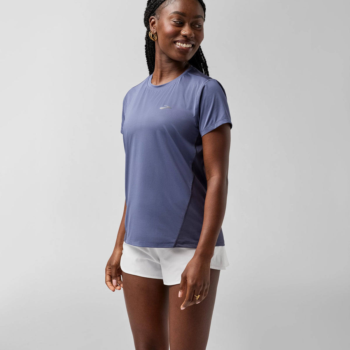 Women's Brooks Sprint Free Short Sleeve 3.0. Blue/Grey.