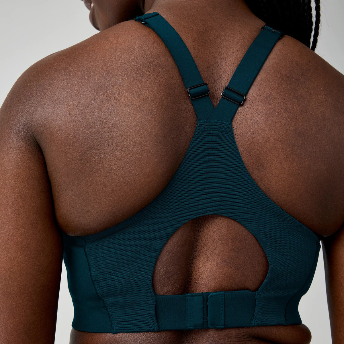 Women's Brooks Limitless Racerback Sports Bra in Cosmo, detail view.