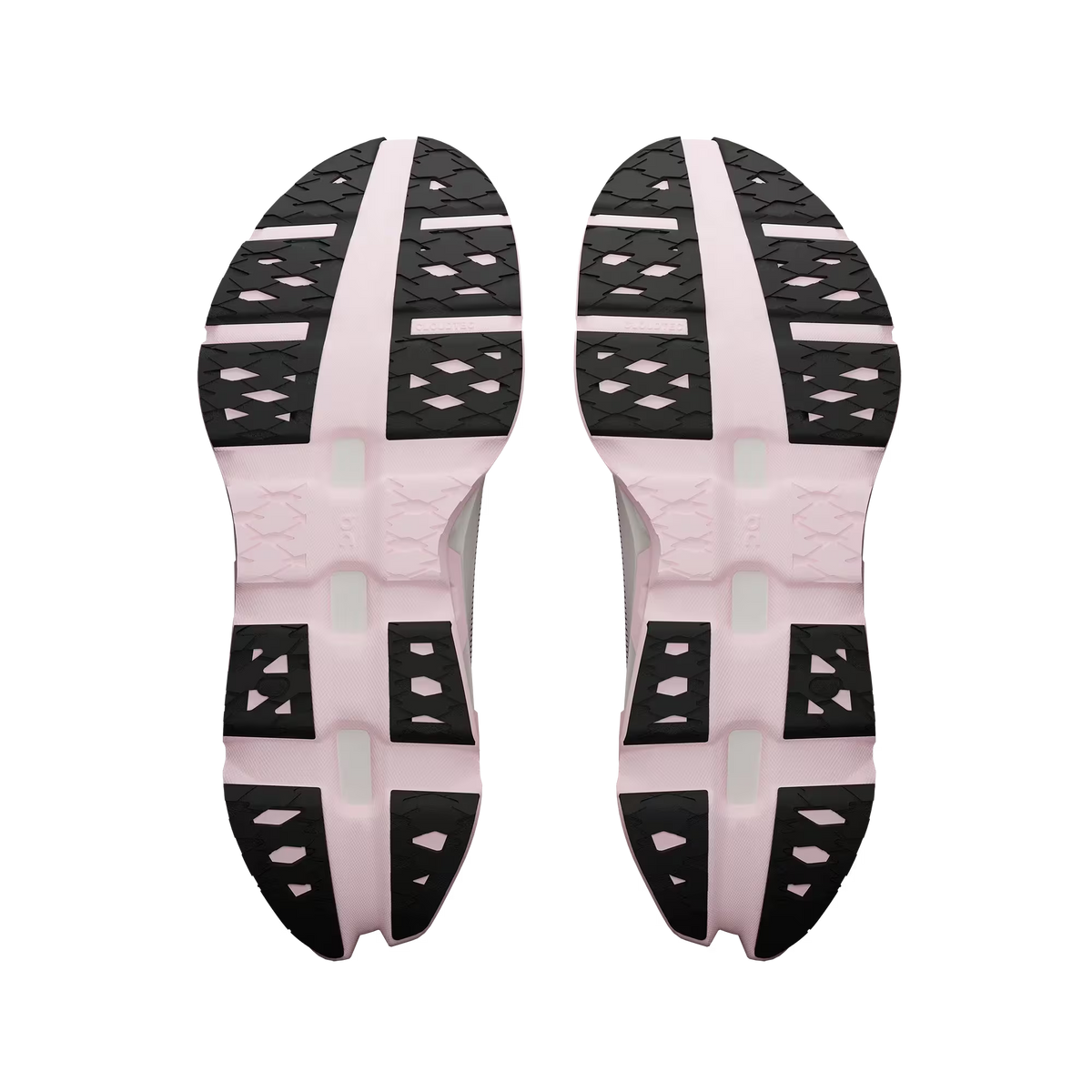 Women's On Running. Cloudmonster 3 Hyper. White upper. White midsole. Bottom view.