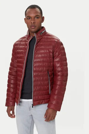 Milestone Cortino Leather Puffer Jacket Men's
