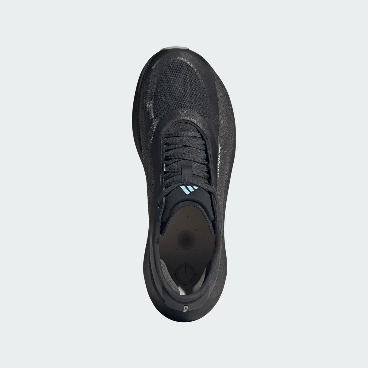 Adidas Hyperboost Edge men's shoes in Charcoal/Night Grey/Alumina — top view.