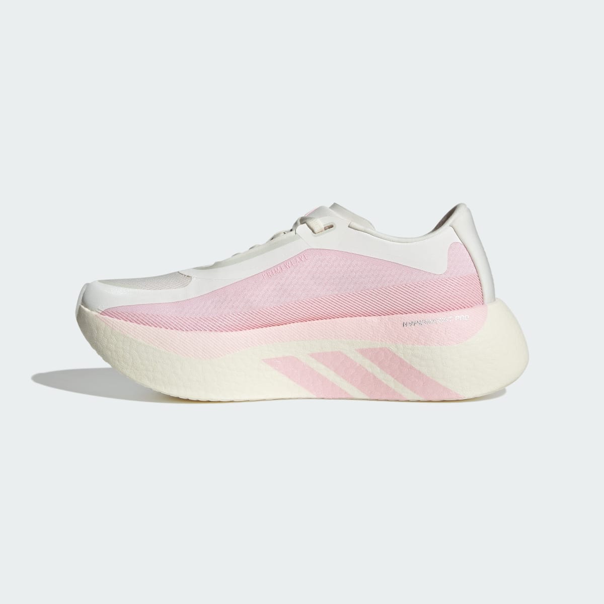 Adidas Hyperboost Edge women's running shoe in Off White/Clear Pink - opposite side profile