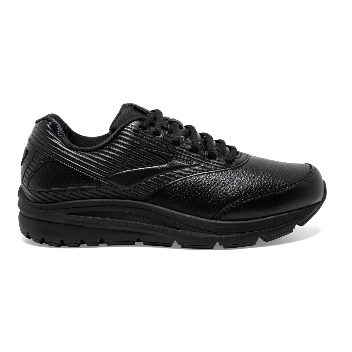 Brooks Addiction Walker 2 women's walking shoe in Black/Black, lateral side view
