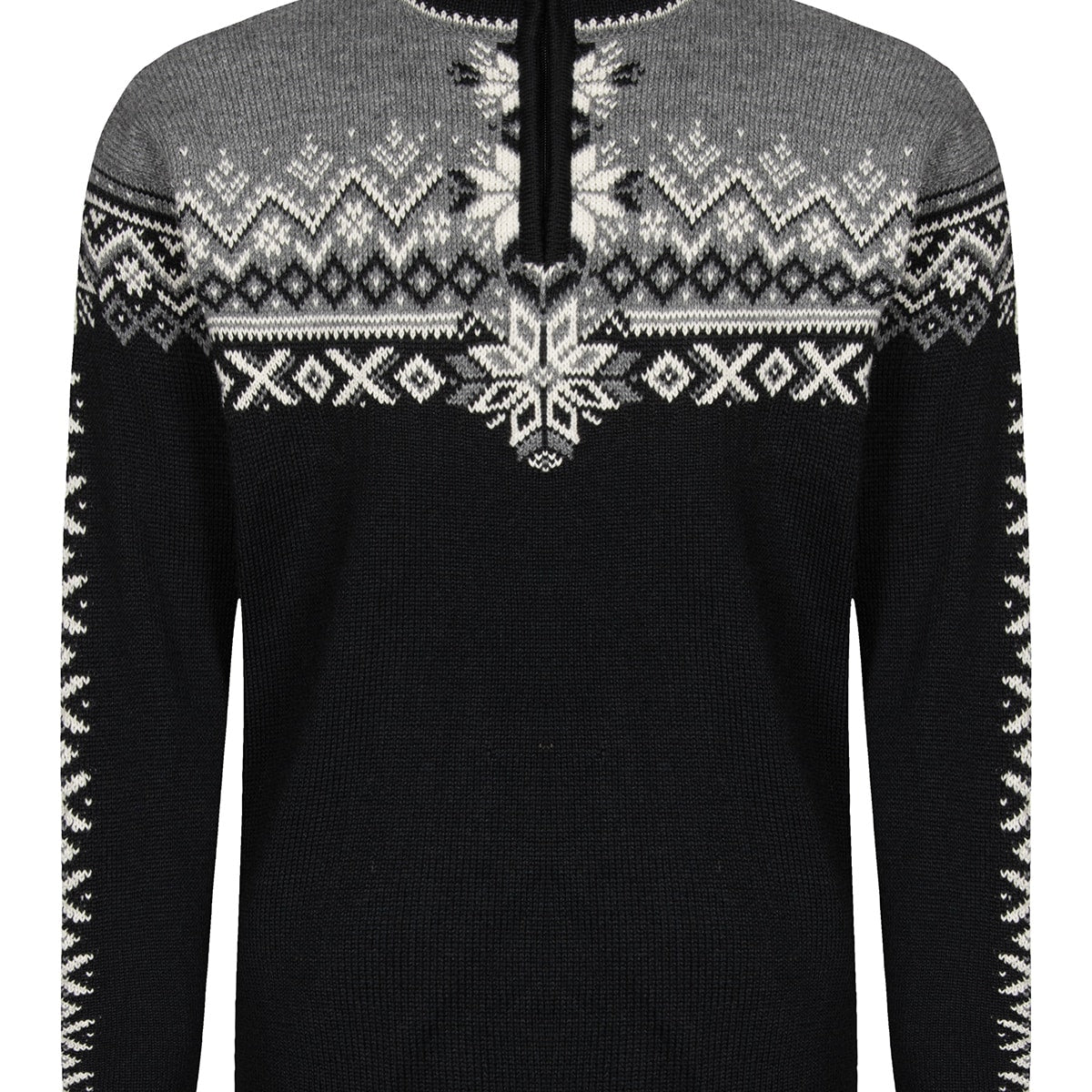 Dale of Norway 140th Anniversary Sweater, men’s, Black/Smoke/Off White – front product view