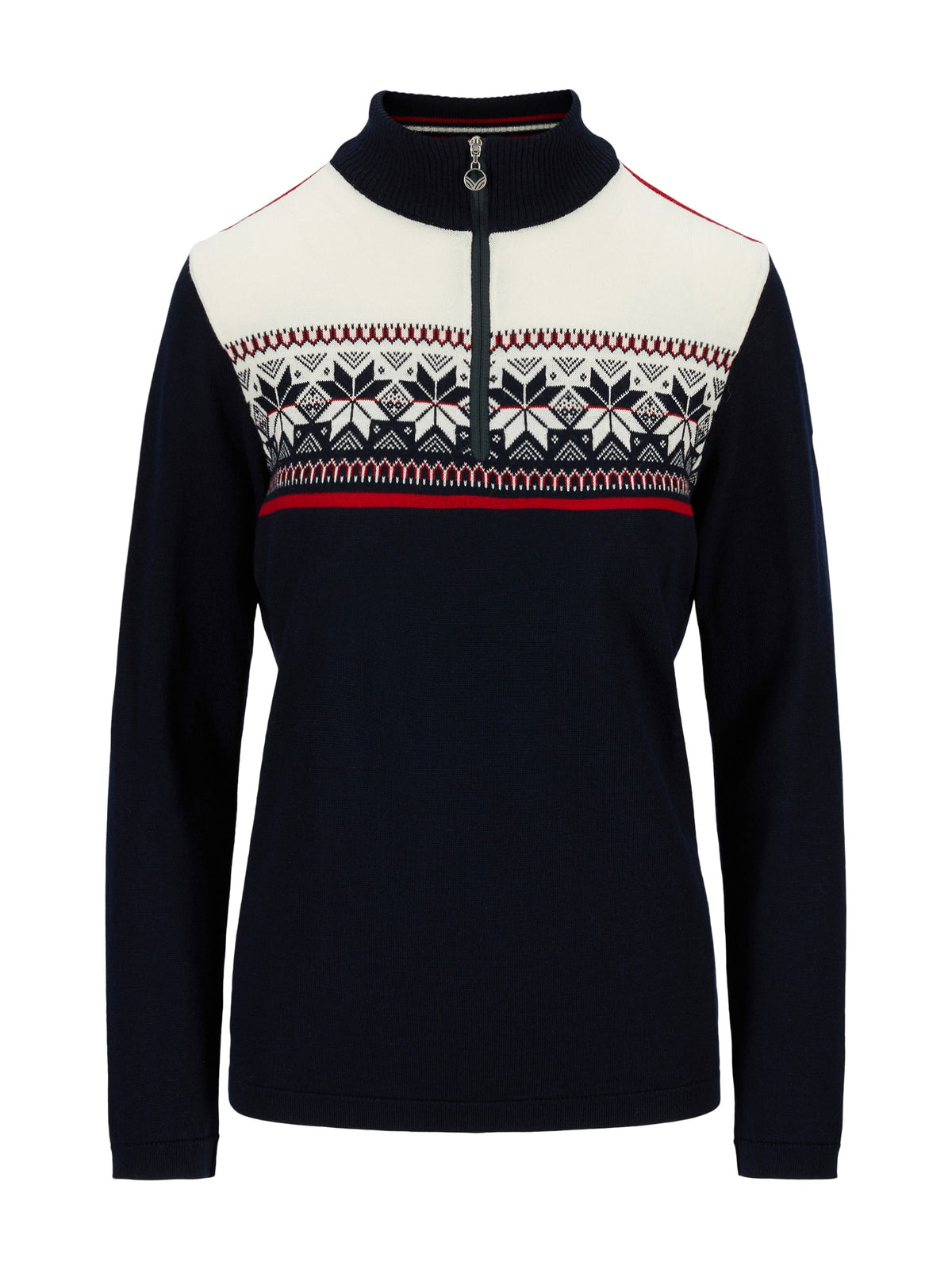 Dale of Norway Liberg Sweater, women’s, Navy/Off White/Raspberry – front product view