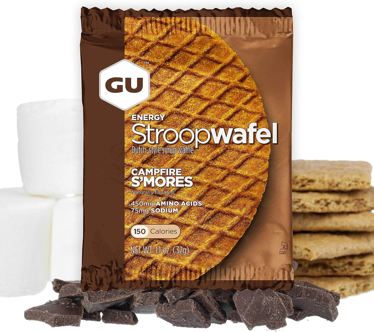 GU Stroopwafel. Campfire S'mores.