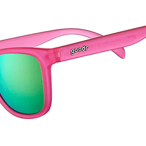 Goodr Sunglasses. OG. Pink. Front/Lateral View.