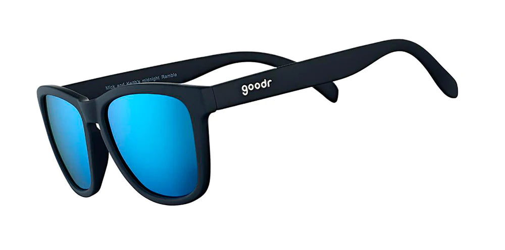 Goodr Sunglasses. OG. Navy. Front/Lateral View.