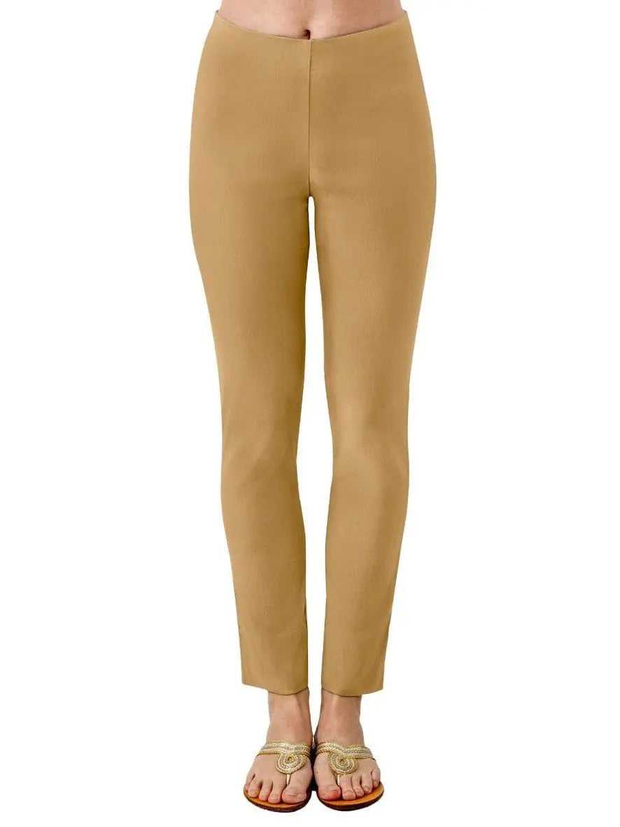 Gretchen Scott GripeLess Pull On Pant women's Khaki solid front view
