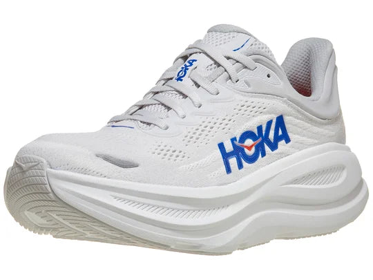 Men's HOKA Bondi 9 in Cosmic Grey/Ultramarine — lateral view.