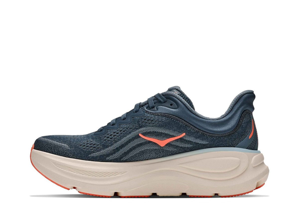 Women's HOKA Bondi 9 in Faded Navy/Slate Blue — medial view.