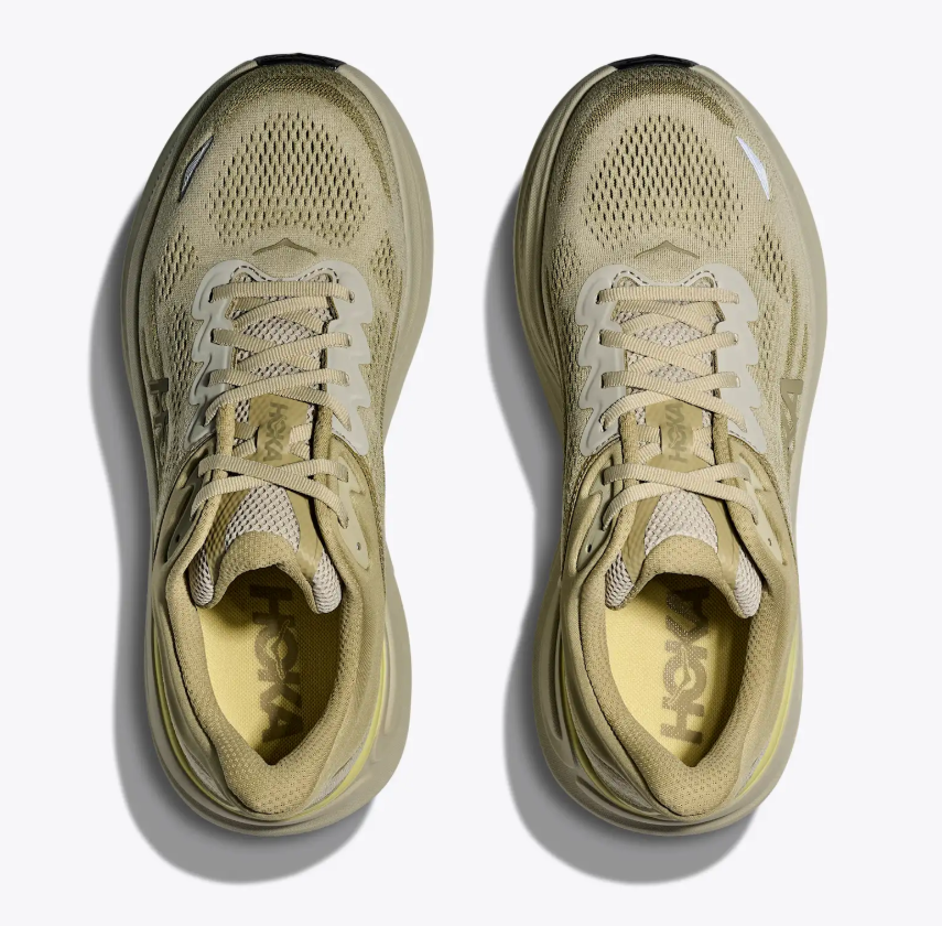 Men's HOKA Bondi 9 in Grassland/Oyster Mushroom — additional angle.