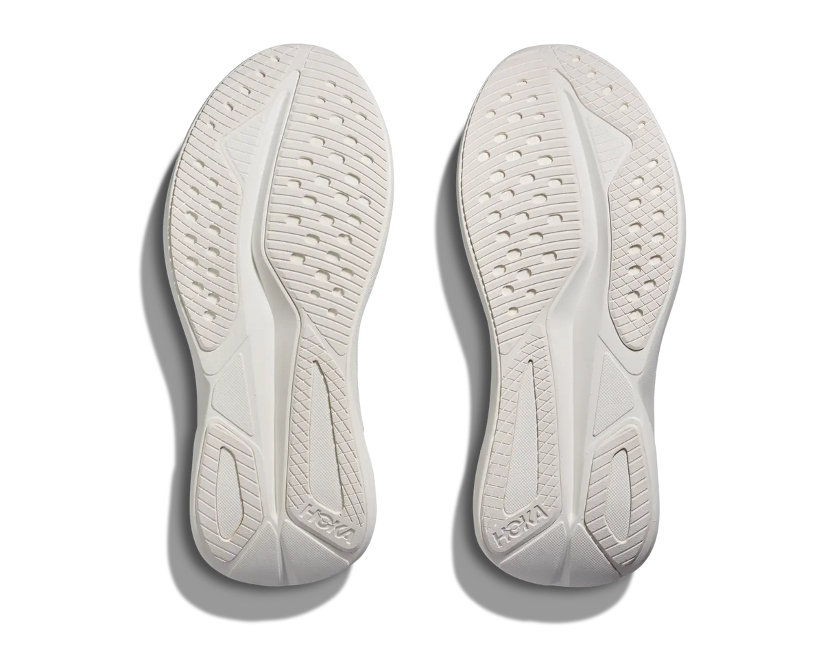 Women's HOKA Mach 7 in Frost/Rose Gold, outsole view.
