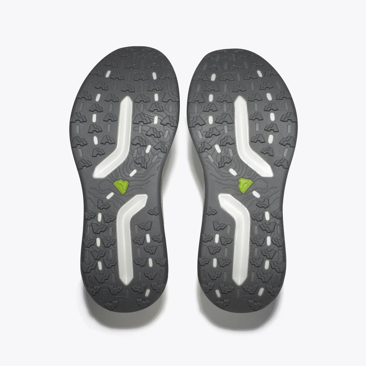 Pair of men's Mount to Coast H1 shoes in White Sands, outsole view.
