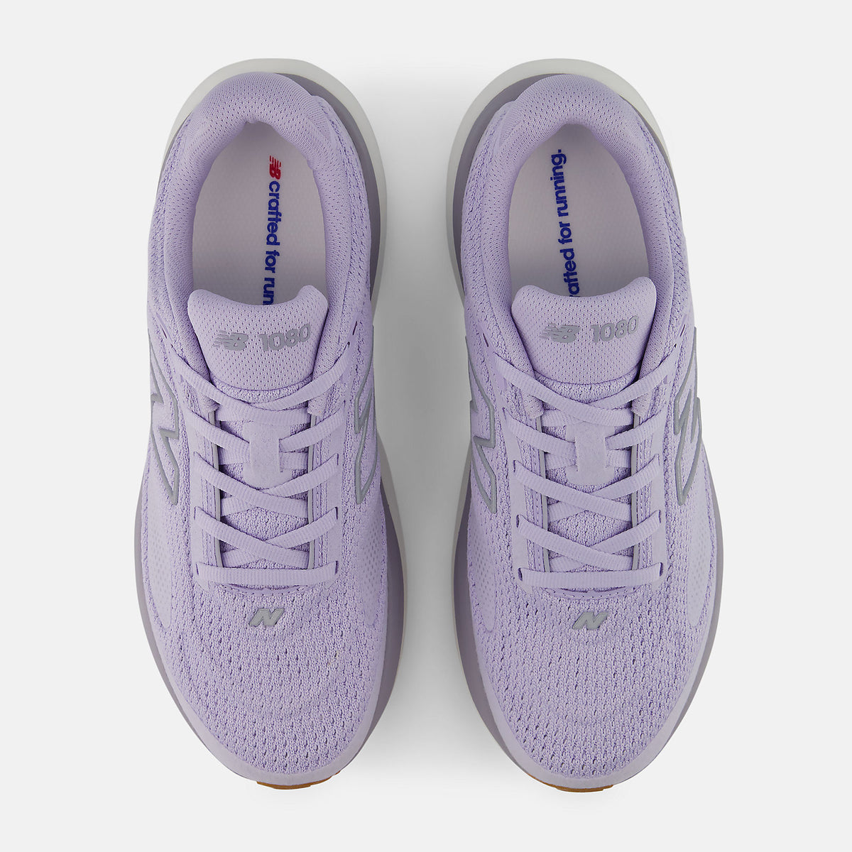 New Balance 1080 v15 Suede women's running shoe in Smoked Violet/Digital Mist — top view