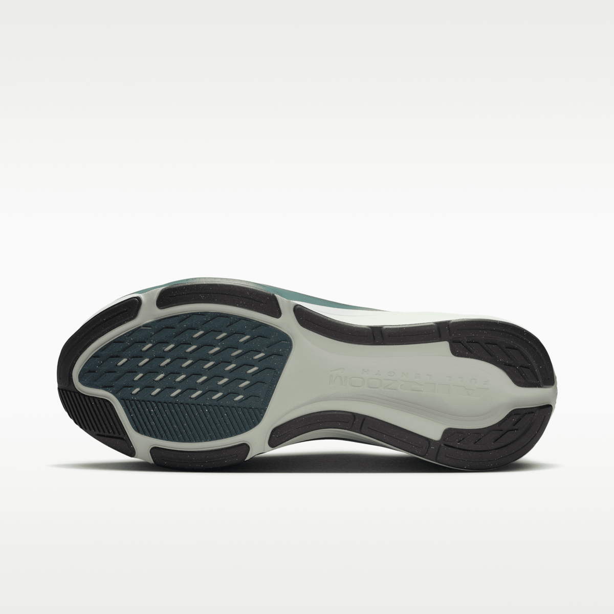 Nike Pegasus 42 men’s shoes in Pure Platinum/Dark Obsidian/Work Blue — outsole view.