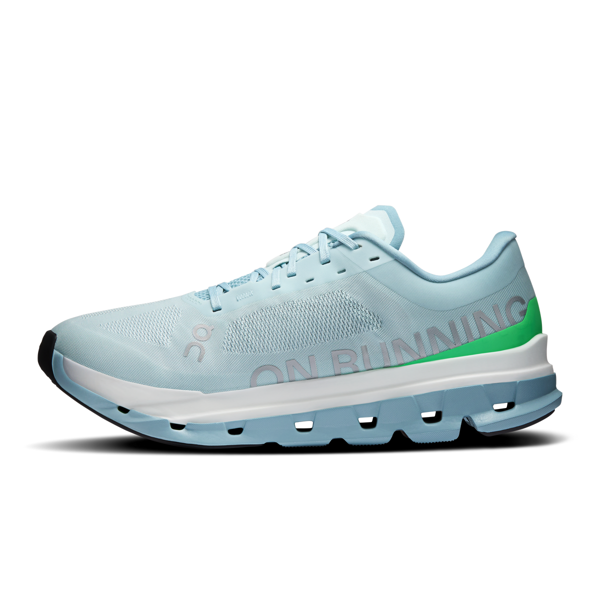 On Cloudflow 5 in Flurry/Wash men's running shoe outsole view