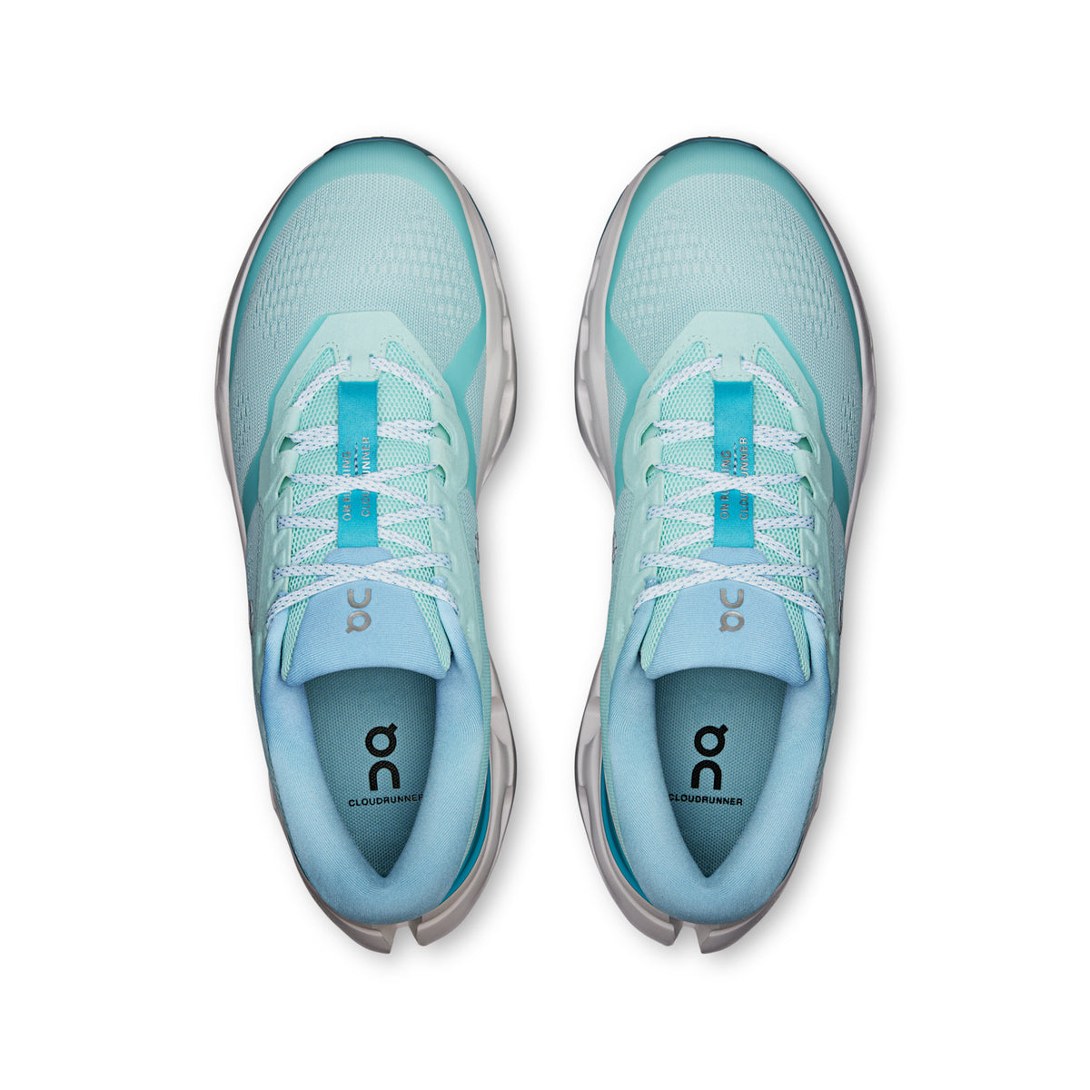 On Running Cloudrunner 3 men's running shoe in Flurry/Cascade — top view of the pair