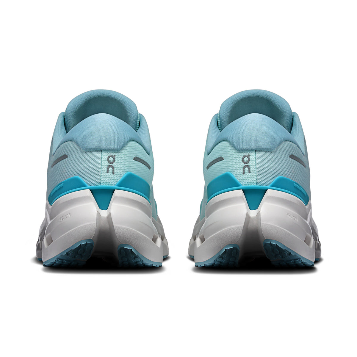 On Running Cloudrunner 3 men's running shoe in Flurry/Cascade — rear view of the pair