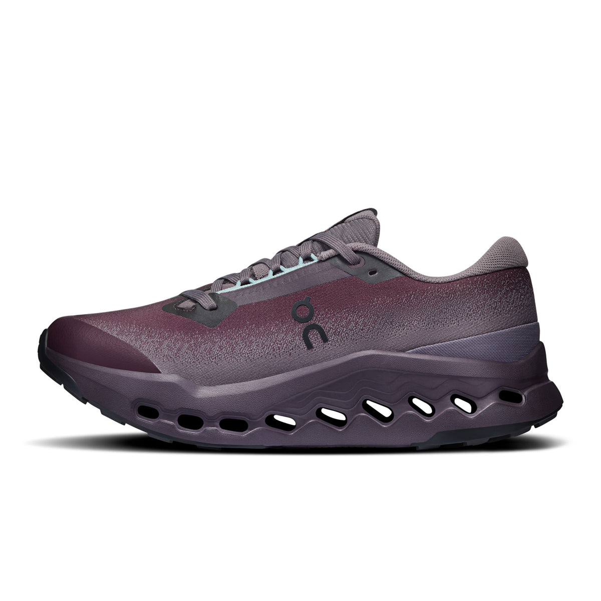 On Running Cloudsurfer Trail 2 Waterproof women's trail running shoe in Urchin/Pebble — opposite side profile