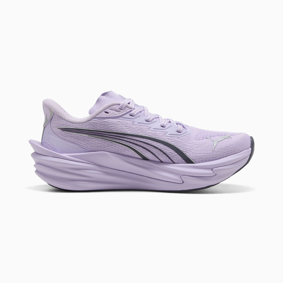 PUMA Deviate NITRO 4 women's running shoe in Light Lavender/Inky Depths — opposite side profile