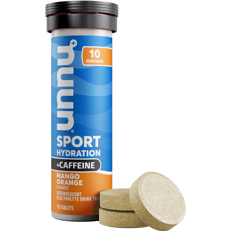 nuun sport + caffeine single tube. Mango Orange.