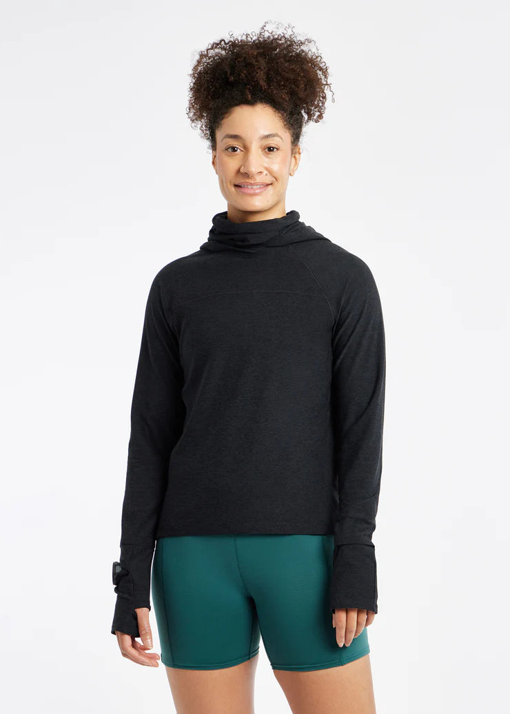 Oiselle Lux Highline Hoodie. Black.