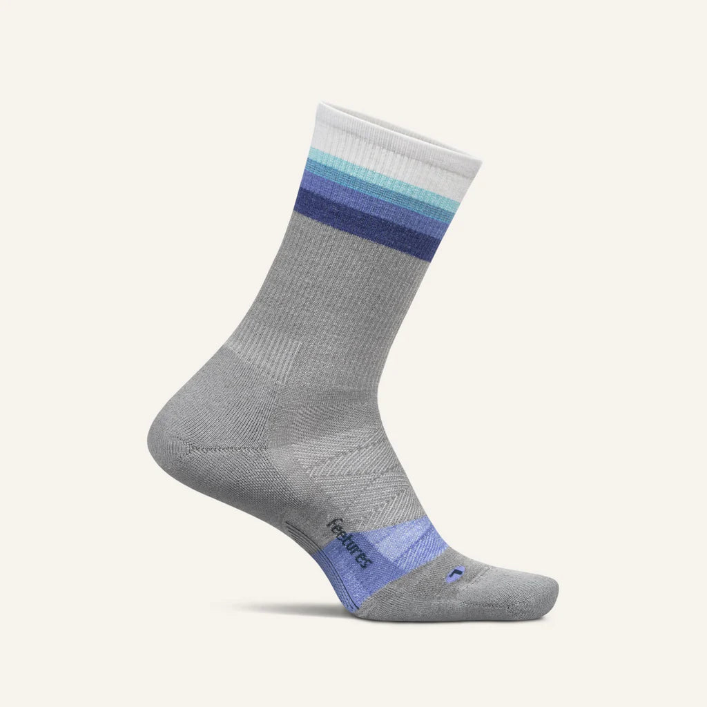 Feetures Merino 10 Max Cushion Mini Crew. Grey.