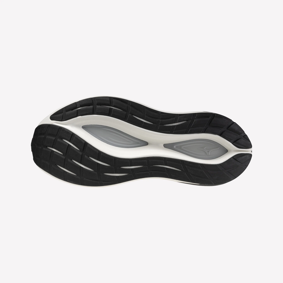 Mizuno Neo Vista 2 Origami unisex running shoe in White/Black, outsole view