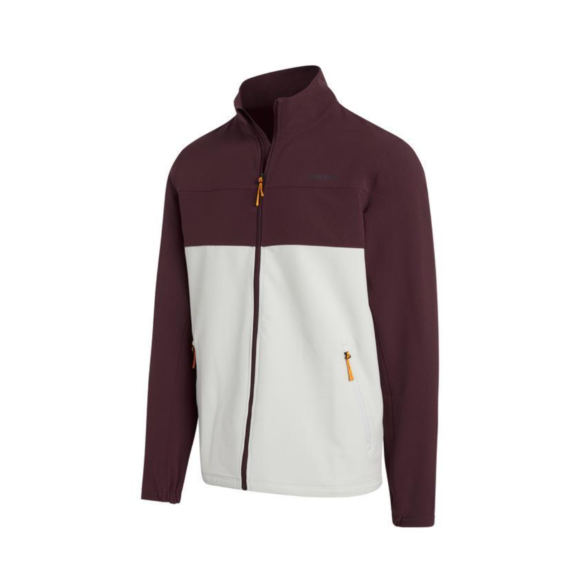 Men's Saucony Bluster Jacket. Brown/White. Front view.