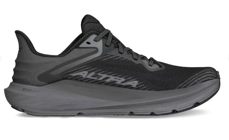 Women's Altra Torin 8 in Black, medial view.